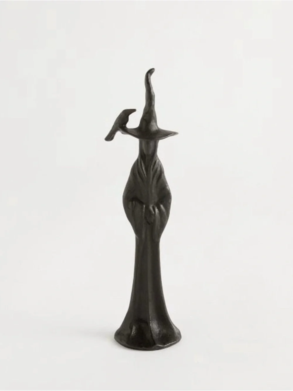 Pottery Barn Sculptured Bronze Black Witch With Raven Figurine New In Box 🐦‍⬛